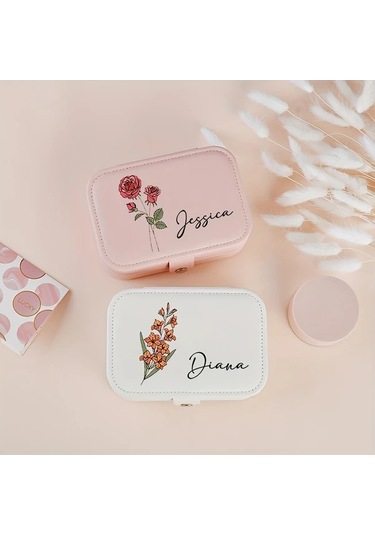 Willowhaven 1 Adet Kişiselleştirilmiş Takı Kutusu, Siyah Dikdörtgen Büyük Kapasiteli Yüzük Kutusu, July