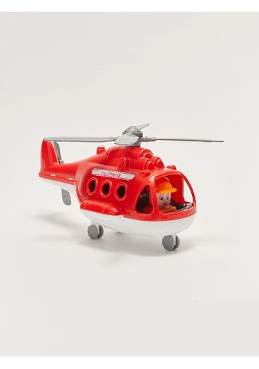 Fileli Figürlü İtfaiye Temalı Helikopter Tekerlekli Döndürülebilir Pervaneli Oyuncak Hava Taşıtı