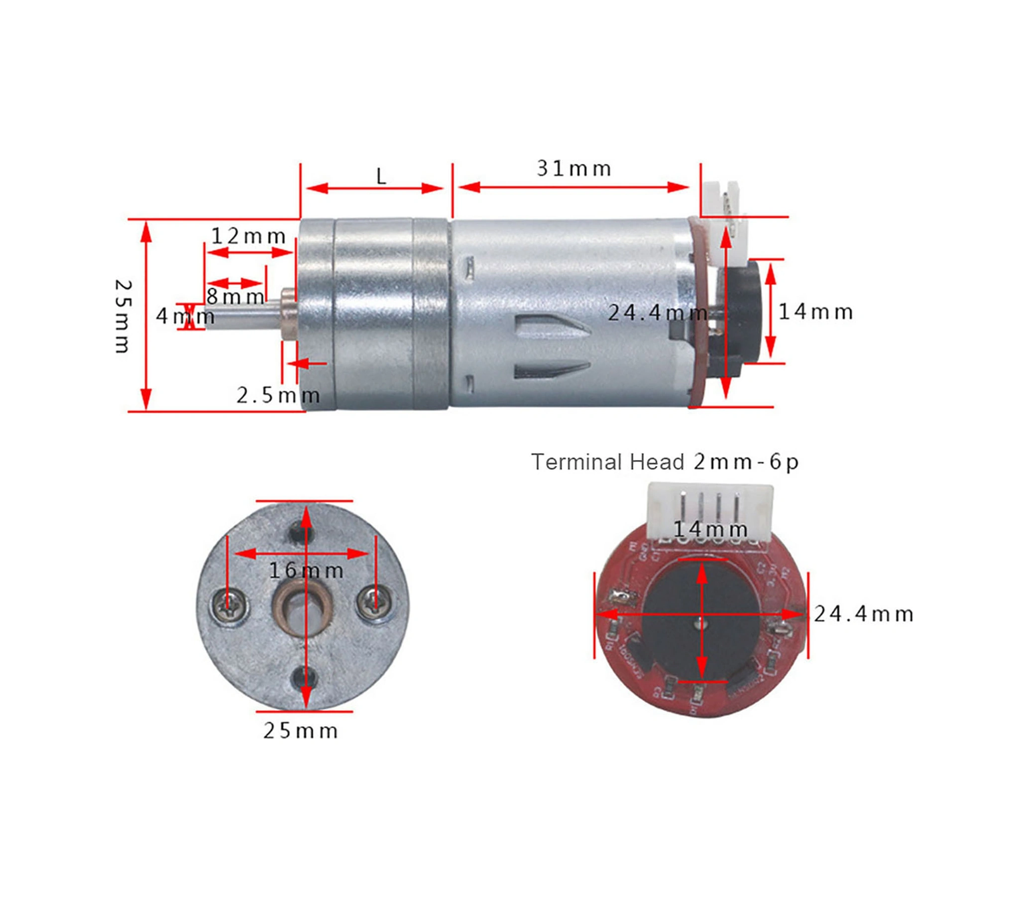 Tenfowee Jga25-371 12v 100 Devirli Azaltma Motoru - Akıllı Araçlar, Robotlar İçin Dayanıklı Metal Dişli Kutusu Ve Tamamen Kapalı Yapı