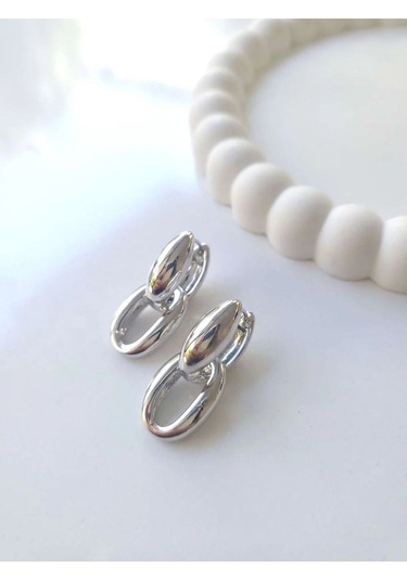 Çelik Silver Hoop Küpe Sevgiliye Hediye
