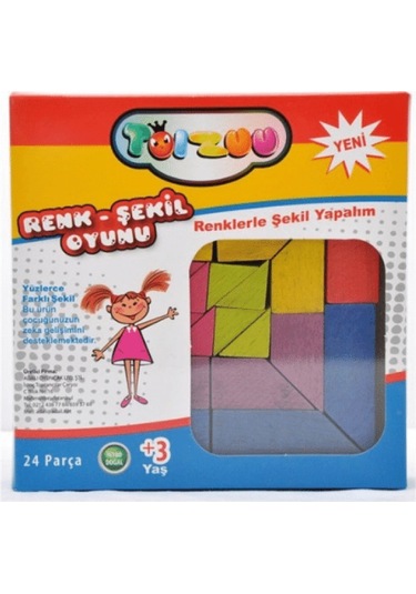 Hamaha Ahşap Renk - Şekil Oyunu - 24 Parça