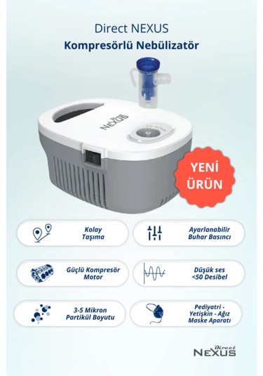 Nexus Yetişkin ve Çocuk için Nebulizatör Makinesi