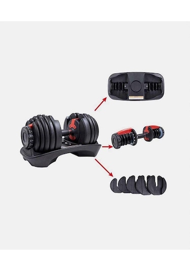 2 Adet 40 Kg Ayarlanabilir Mekanizmalı Dambıl Seti Çiftli