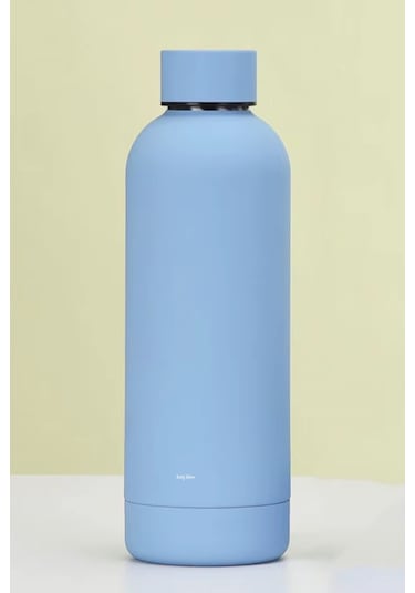 Exclusive 500 Ml Rubber Gövde Çay Termos Kupa Suluk Şişe Bardak Mug Mavi
