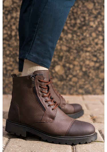 Salvano Poınt 3pr Kahverengi Erkek Biker Bot 000000000101488002 Kahverengi