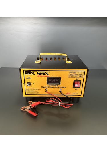 TGX Max Profesyonel 12 Volt 25 Amper Akü Şarj Cihazı Bakır Sargı