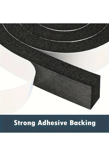 Gateesat 1 Rulo Siyah Kendinden Yapışkanlı Sessizlik Köpük Bandı 25mmx25mm 4m Su Geçirmez Ses Yalıtım