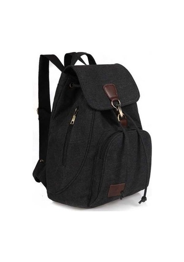 Novahub Kadın Kanvas Öğrenci Laptop Çantası Sırt Çantası Siyah, Kadın Kanvas Öğrenci Laptop Çantası Sırt Çantası Siyah Siyah