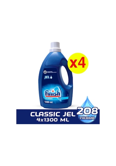 Finish Classic Jel Bulaşık Makinesi Deterjanı 4 x 1300 ML