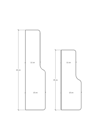 Doğal Modern Organizer Düzenleyici 2'li Kıvrımlı Dekoratif Kitaplık Banyo Mutfak Duvar Rafı Ceviz