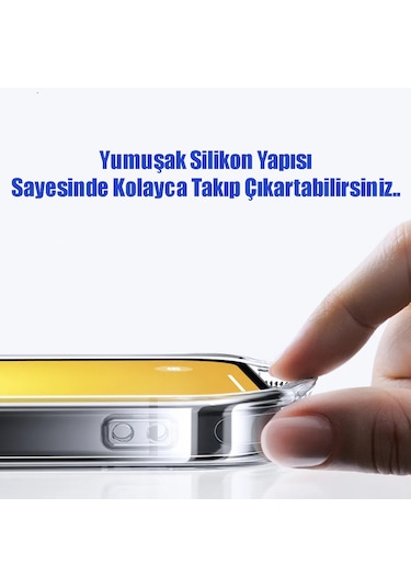 Apple Uyumlu iPhone 15 Pro Şeffaf Kılıf Kamera Korumalı Şarj Soket Tıpalı
