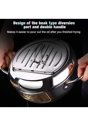 Derin Kızartma Tencere Paslanmaz Çelik Kızartma Makinesi Termometre