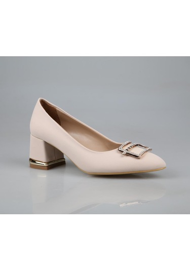Feles 077-3368-21 Krem Kadın Topuklu Ayakkabı Krem
