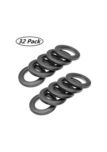 Ranyeek 32 Adet Sessiz Kayma Abs Perde Halka, 40mm İç Çap, Nano Kaplama, Mat Siyah, Dayanıklı Malzeme, Kolaysız Kurulum