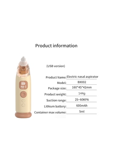 Konesam Yenidoğan Bebekler İçin 3 Kademeli Emiş Gücüne Sahip Elektrikli Burun Aspiratörü, Usb Şarjlı, 3 Silikon Uçlu
