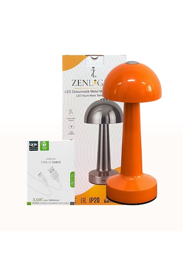 Zenlight Mantar Masa Lambası Turuncu