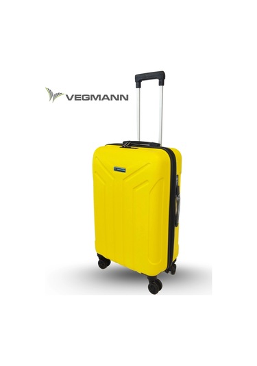 Vegmann Tartılı Scavel Sarı Büyük Boy Valiz Sarı