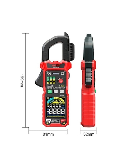Gvda Gd166b 6000 Sayım Weichuang01 Pens Metre Ac Dc Gerilim True Rms Kelepçe Multimetre Kapasite Ohm Hz Amp Test Cihazı