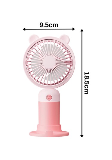 Taşınabililir Mini Usb Şarjlı 3 Kademeli El Masaüstü Vantilatör Fan Soğutucu Ym88216 Pembe