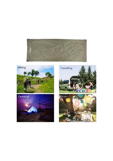Lixada190 75cm Açık Zarf Uyku Tulumu Kamp Seyahati Koyu Yeşil