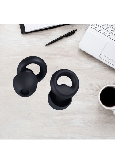 Gürültü Önleyici Kulak Tıkacı - Siyah Silikon, 1 Çift