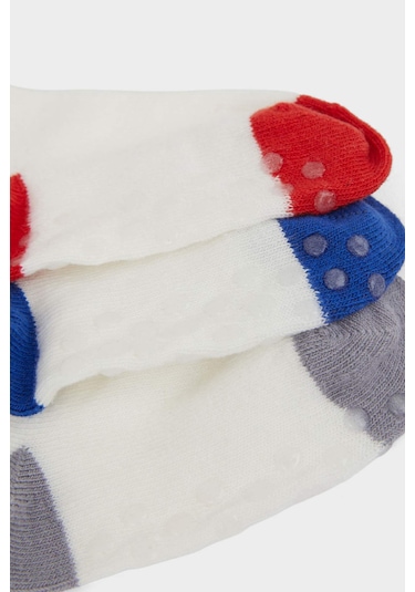 Defacto Erkek Bebek Kaydırmaz Taban 3lü Pamuklu Uzun Çorap E5017a5nswt1 Beyaz