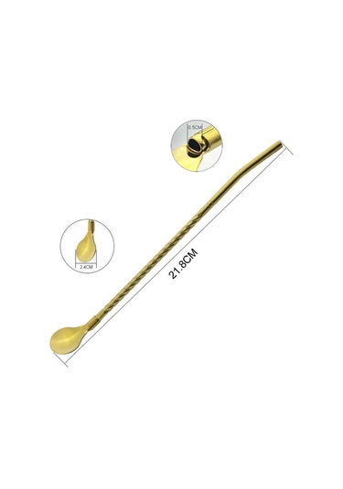 Siyah 2 Adet/takım Siyah Yeniden Kullanılabilir Uzun Saman Kaşığı Renkli 304 Paslanmaz Çelik Pipetler Kepçe Bar Kokteyl Kahve Karıştırma İçme Kaşığı