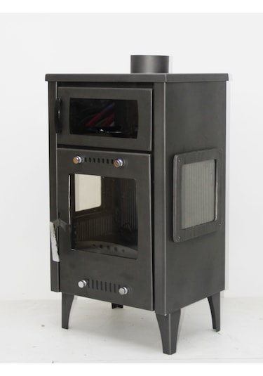 Dorello Soba Troy Model 3 Tarafı Camlı Kuzineli Soba