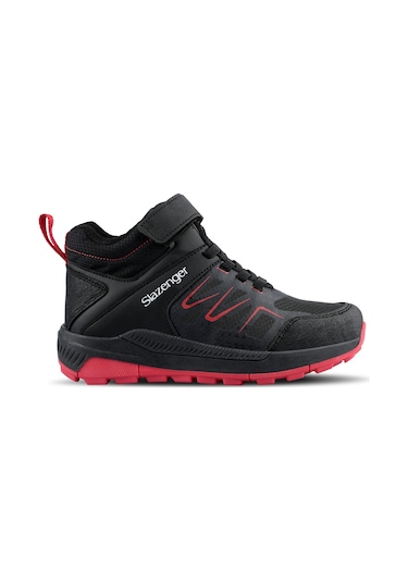 Slazenger KENTON I Çocuk Cırt Cırtlı Siyah - Kırmızı Bot