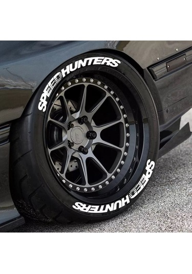 Motorsiklet Lastik Yazısı Beyaz Speedhunters 4 Adet 2.5 Cm Sticker Arma Şerit