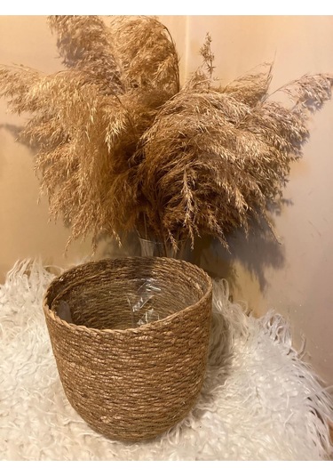 2li Hasır Silindir Saksılık Orta Boylar