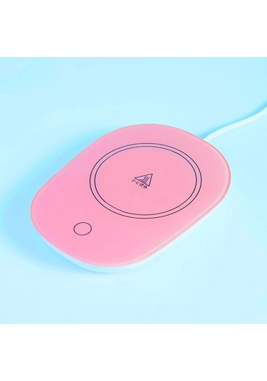 55 Kahve Kupa Isıtıcı Ped Bardak Isıtıcı Coaster Sabit Sıcaklık Isıtma Usb Pink Pad No Cup Usb Plug Pembe