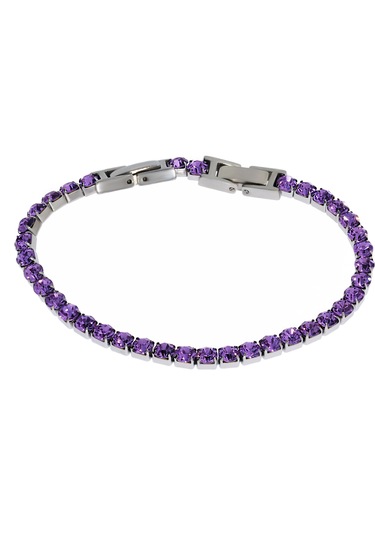 Kadın Mor Taş Detay Çelik Su Yolu Bileklik