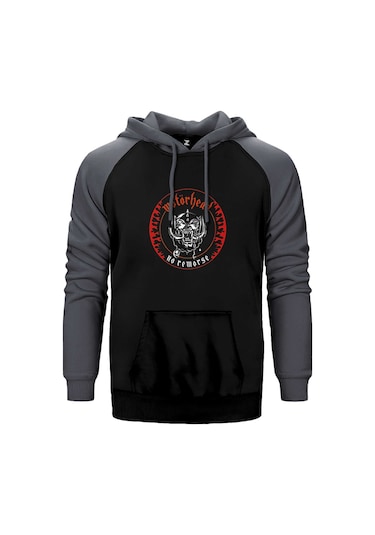 Motörhead No Remorse Gri Renk Reglan Kol Kapşonlu Sweatshirt Gri