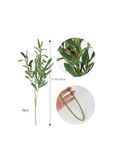 Yapay Zeytin Dalı Uzun Dallı 90Cm 6 Meyveli