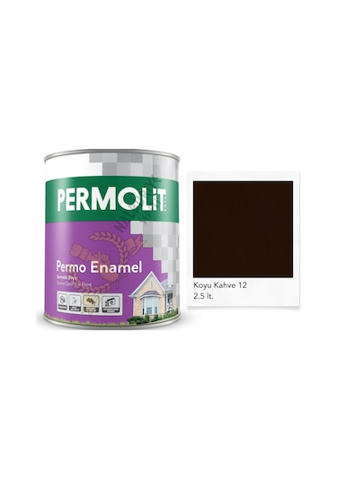 Permolit Enamel Sentetik Yağlı Boya Koyu Kahve 2.5 Lt. 2.5 L