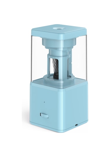 Yunboo 3 Seviyeli Otomatik Kalem Açacağı - 7-8mm Kalemler İçin, Şarj Edilebilir, Mavi Gümüş