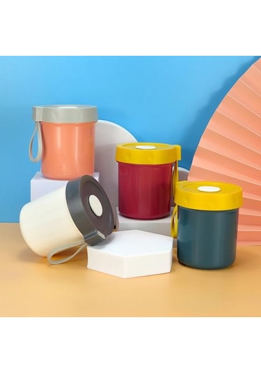 Pembe 450 Ml Kahvaltı Fincan Toz Geçirmez Büyük Kapasiteli Taşınabilir Yulaf Ezmesi Bardağı Tahıl Yoğurt Kapaklı Kupa