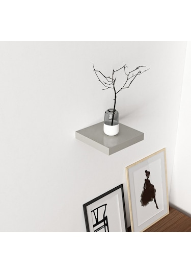 Minarmobilya Minar Gizli Tutuculu Duvar Rafı 23 Cm - P.Gri