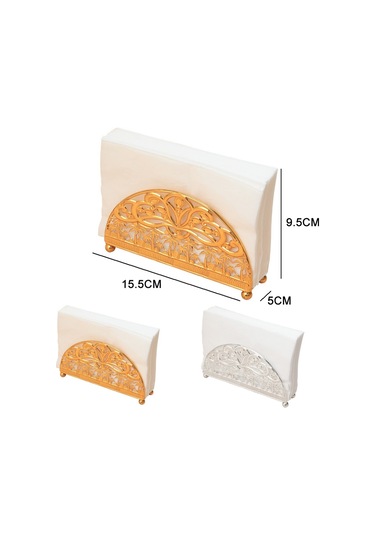 Sones Metal Vintage Dik Yemek Masası Kağıt Havlu Düzenleyici Gümüş