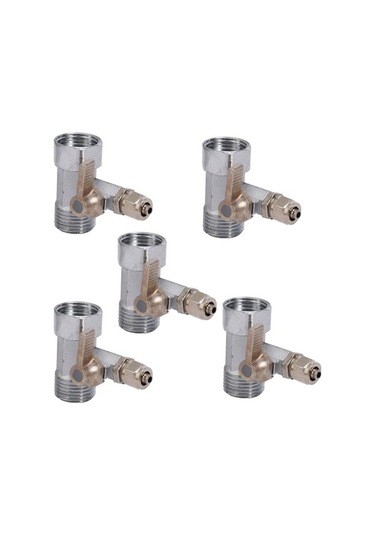 Ulzyvf Namuny 5x Ro Adaptörü 1/2 İnç İla 1/4 İnç, Küresel Vana Musluk Musluk Besleme Ters Osmoz Gümüş