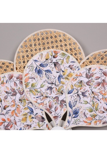 Yeni Papatya Doğal Hazeran & Keten Kumaş Aplik Mix