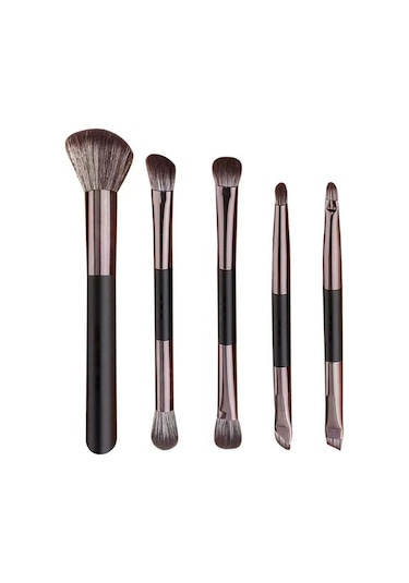 Aynalı, Burun Fırçası, Göz Farı Fırçası, Kapatıcı Fırçası, Allık Fırçası Ve Güzellik Aletlerinden Oluşan 5 Parçalı Makyaj Fırçası Seti
