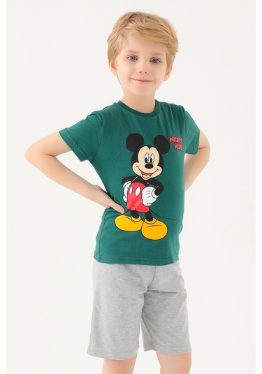 Mickey Mouse D4799-2 Çocuk  Koyu Yeşil Tişört