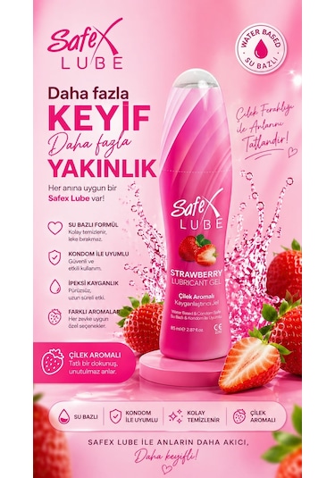 Safex Lube Kayganlaştırıcı Jel Çilek 2 x 85 ML