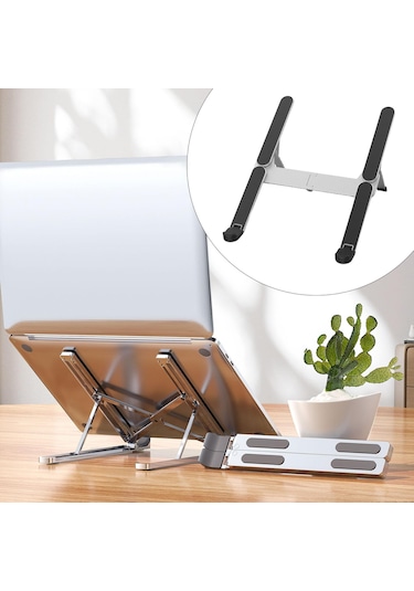 Homyl Dizüstü Bilgisayar Yükseltici Katlanır Gümüş