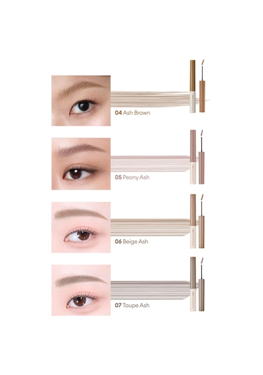 Özel Fırça Tasarımlı, Yoğun Pigmentli Kaş Maskarası Perıpera Speedy Skinny Brow Mascara 05 Peony Ash 05