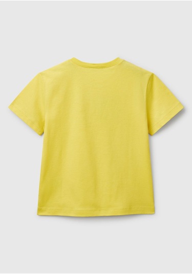 Erkek Çocuk Sarı Benetton Logo Baskılı T-shirt Sarı