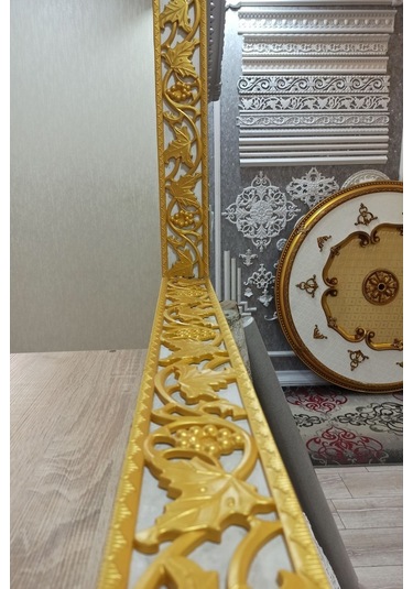 Beyaz Altın Duvar Ve Tavan Bordürü 10 Cm Eninde 100cm Uzunluğunda Dgk-14