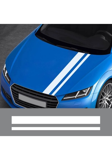 Evrensel Araba Kaput Kapağı Etiket Klasik Çizgili Grafik Şekillendirme Vinil Film Glossy Gray 1 Piece Set